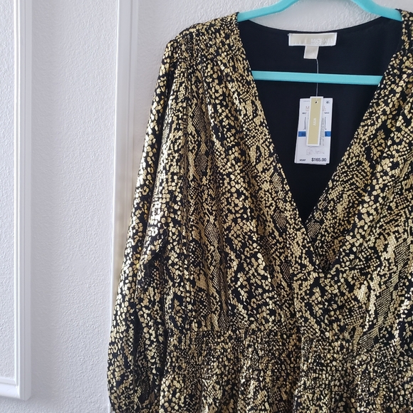 MICHAEL KORS BLACK GOLD DRESS - Picture 3 of 9